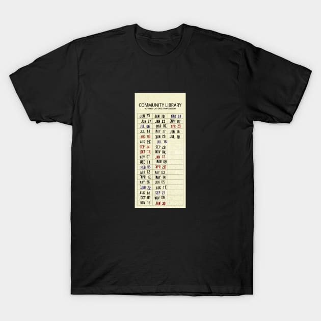 Vintage Library "Due Date" Card T-Shirt by GloopTrekker Select